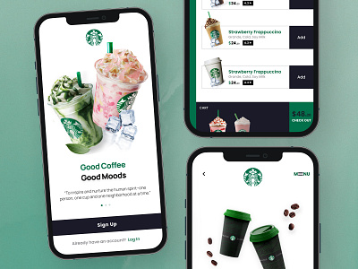 Starbucks animation app branding coffee design graphic design green illustration logo starbucks tea ui ux vector