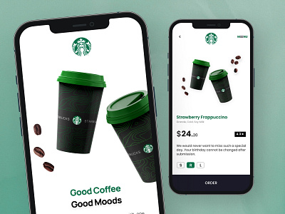 Starbucks animation app branding coffee design graphic design green illustration logo starbucks tea ui ux vector