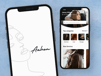 Aahem animation app beauty branding design graphic design illustration logo saloon ui ux vector