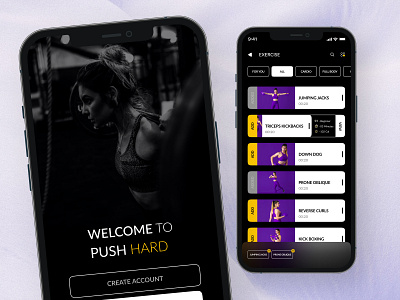 Push Hard animation app branding design graphic design gym illustration logo push hard ui ux vector workout