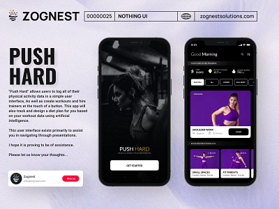 Push Hard animation app branding design graphic design gym illustration logo push hard ui ux vector workout