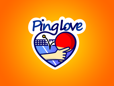 Ping Love design heart illustraion ping pong sport