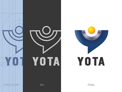 YOTA Logo branding chat connections conversation door hinge joint light logo logotype sun y y letter y letter logo y logo yota