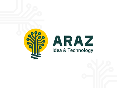 Bamdad Araz Logo araz design electronic idea lamp logo technology tree