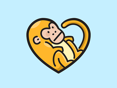 Love Monkeys animal heart icon illustraion love monkey monkey logo monkeys nature