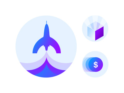 Mesosphere on Google Cloud Platform box coin icons illustration mesosphere rocket