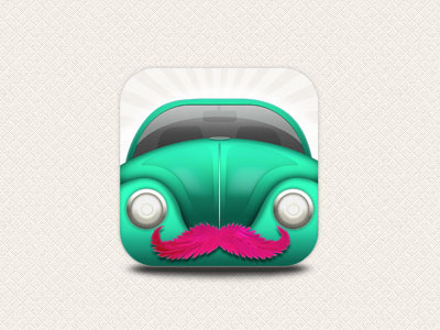 Lyft iOS Icon Concept app beetle icon illustration ios iphone lyft mustache volkswagen