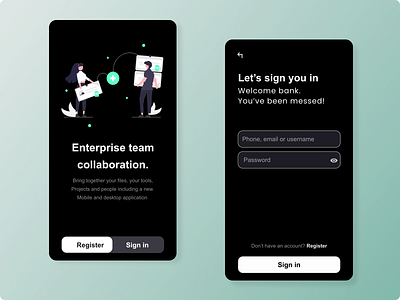 Team Collaboration Mobile App UI Sign up page ui ux uxdesign