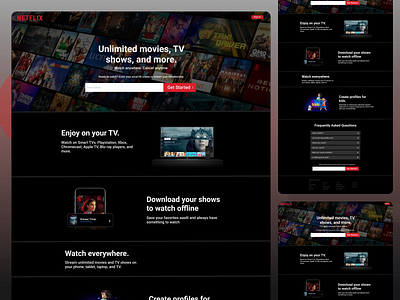 Netflix Website Clone app design ui ux uxdesign