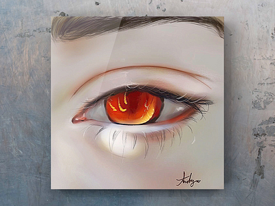 Red eye art procreate illustration