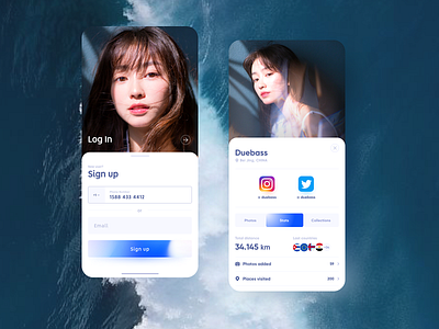 Blue social | APP app illustration ui