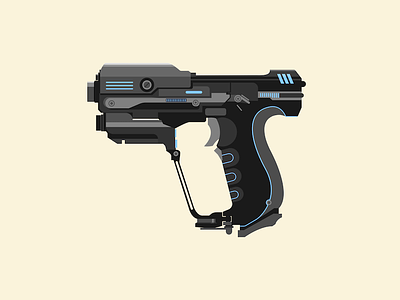 Halo Pistol design gaming gun halo illustration
