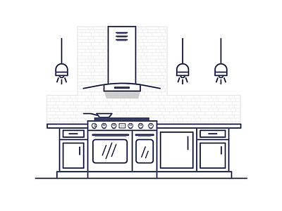 Modern Kitchen design graphic design home illustration illustrator kitchen stove
