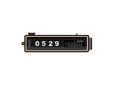 Clock Radio alarm art artwork clock design graphic illustration illustrator panasonic radio retro vector