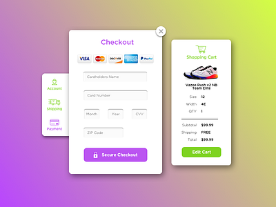DailyUI #002 Credit Card Checkout checkout credit card daily dailyui design sneakers ui ui design