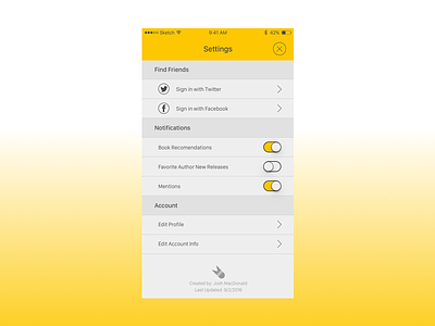 DailyUI #007 Settings app daily dailyui design iphone settings ui ui design