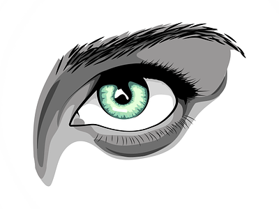 Green eye eye face girl grayscale green illustration minimal pupil sight stare vector