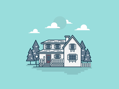 Home color graphic design home house illustration image lines tosca trees