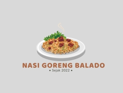 Nasi Goreng Balado branding design icon illustration logo vector