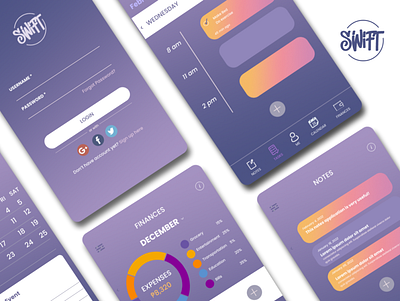 Swift - Productivity Mobile Application app application design graphic design logo mobile design ui ui ux design ux