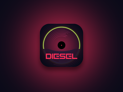 Diesel Music App Icon 3d animation app branding design diesel flat illustration illustrator interaction logo mobile music app music app ui music artwork sketch typography ui ux vector