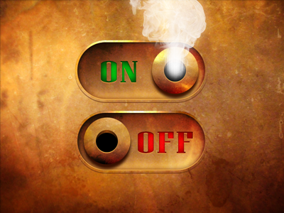 Steampunk On/Off Switch app copper industrial metal off on steampunk switch texture ui