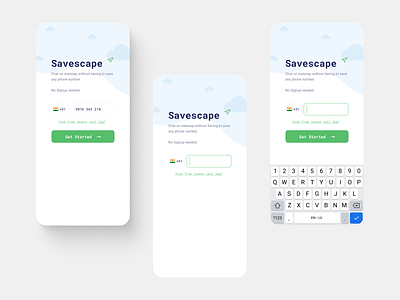 Savescape app design ui