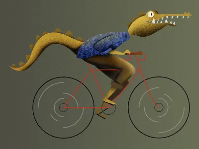 Gator Bike aligator animal bicycle bike florida illustration photoshop texture