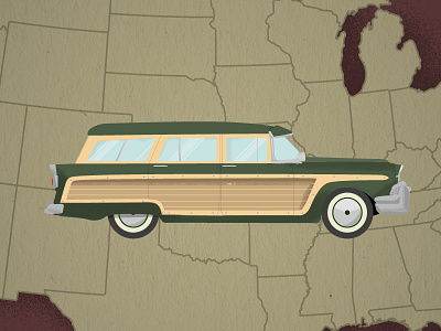 Road Trippin' car illustration station wagon