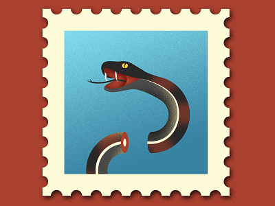 USPS illustration mail photoshop political politics post office snake stamp texture