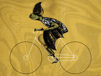 Biker Bat animal bicycle bike biker creature illustration monster photoshop spooky texture