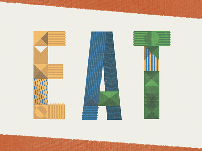 Eat color design illustration texture typography