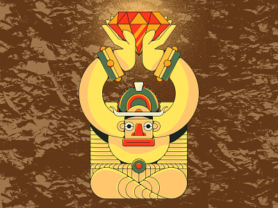 Idol aztec gold idol illustration jewel ruby statue texture treasure