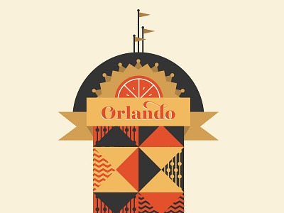 Orlando city flags florida illustrator orange orlando pattern shapes slice vector