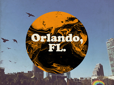 Orlando, FL. city downtown orange orlando photoshop shapes type