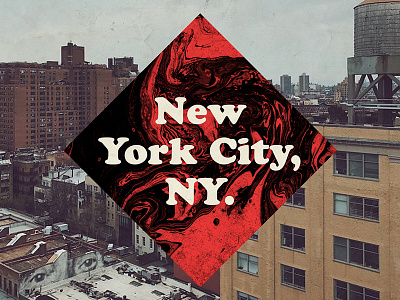 New York, NY. city downtown new york photoshop red shapes type