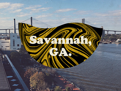 Savannah, GA. bridge downtown georgia photoshop river savannah skyline sunset type