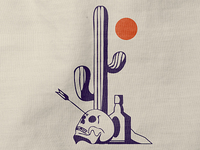 Death In The West arrow cactus desert skull sun west western whiskey