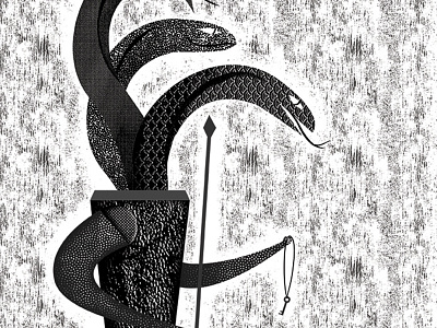 Serpent King black half tone illustration key king screen tone serpent snake texture white