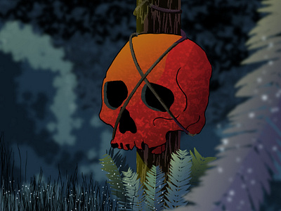 Spooky Jungle death halloween jungle leaves plants skull spooky