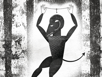 Dancing with the Devil black and white dance devil illustration key texture