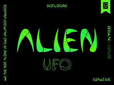 Alien Ufo - Display Font alien design disclosure display encounter et extraterestrial font horror logo martian poster roswell sci fi science fiction space thriller ufo wild x files