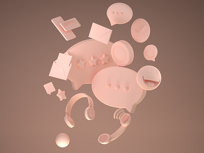 3d icon; clay render