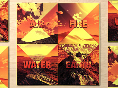 Classical Elements air classical creosoul earth elements fire graphic ground pattern poster print render vintage water