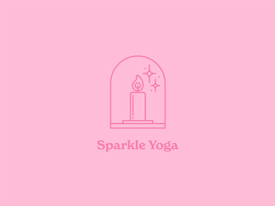 Sparkle Yoga Logo brand identity branding branding design candle flame icon illustration illustrations logo logo design logodesign millennial pink minimal pink simple sparkle yoga yoga studio