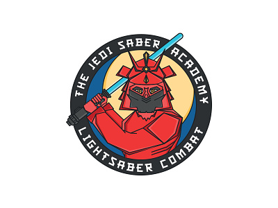 The Jedi Saber Academy Logo academy anakin combat illustration jedi light lightsaber logo saber samurai skywalker star wars