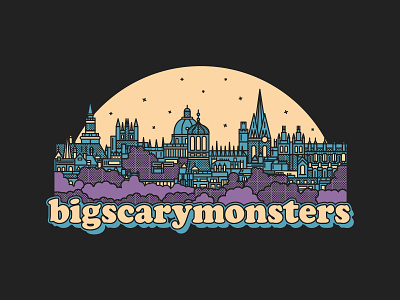 Big Scary Monsters Oxford Skyline big scary monsters city label oxford record skyline stars t shirt