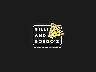 Gilli And Gordo's Pizza Logo brighton cheese crust design illustration independent logo logo design mushrooms neapolitan peppers pizza pizza box pizza logo simple small business spinach typography