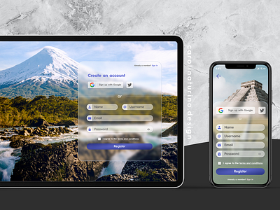 Sign up design glassmorphism interface sign up ui ui design