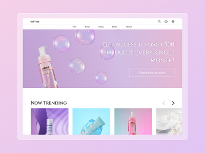 VIRTINI — e-commerce Website concept cosmetics design e commerse online store shop ui website